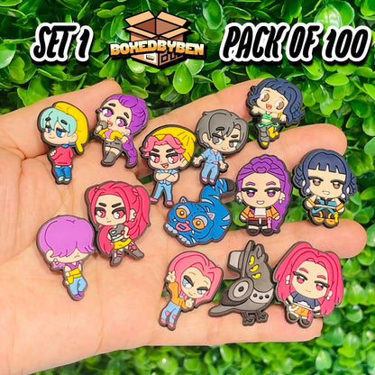 K-Pop Demon Hunters Inspired Croc Charms Set 13-100 PC