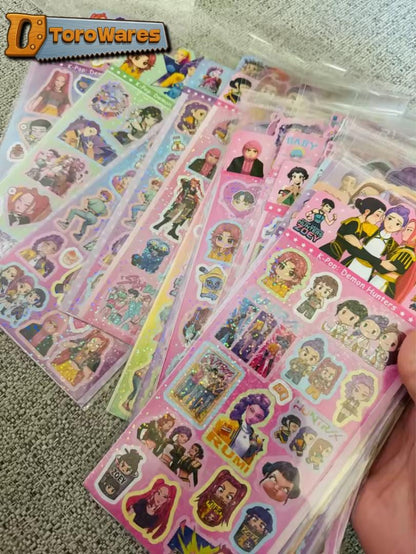 DIY K-Pop Demon Hunters Holographic Laser-Cut Stickers