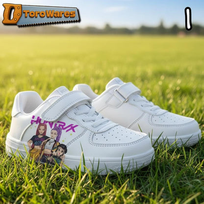 Kids K-Pop Demon Hunters Inspired Graphic Hook & Loop/Lace Shoes