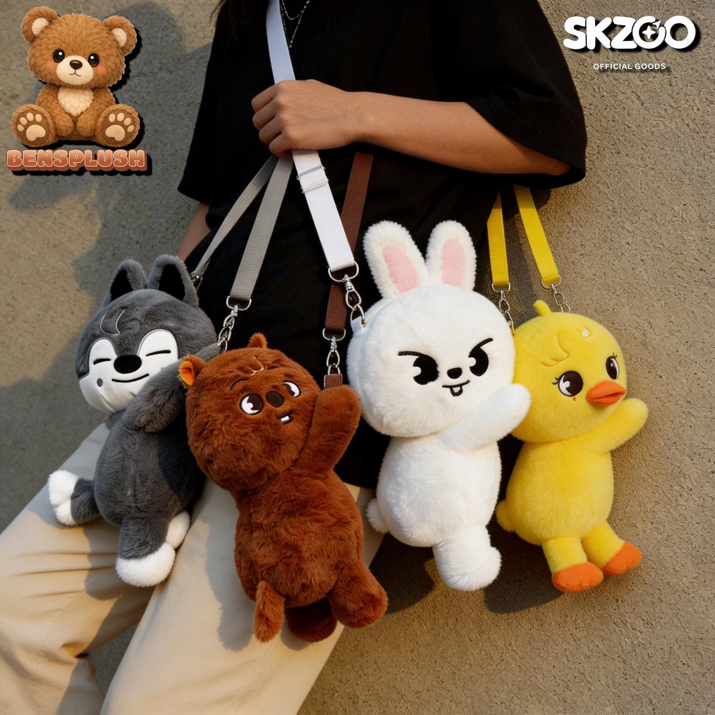 25cm Hugging Large Stray Kids SKZOO Inspired Crossbody Plush Bag
