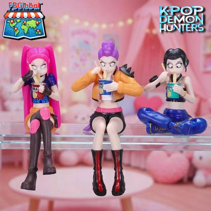 Anime Style K-Pop Sitting Collectible Dolls, Demon Hunter Toy Set, HUNTR/X