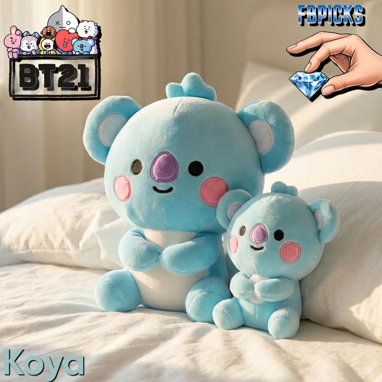 22/12CM BT21 KPop Group Inspired Plushies Set